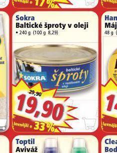 Norma Sokra baltické šproty v oleji nabídka