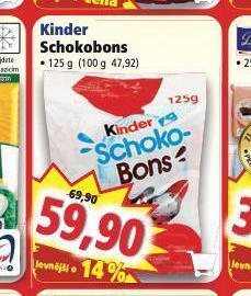 Norma Kinder schokobons nabídka