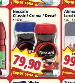 Norma Nescafé classic / crema / decaf nabídka