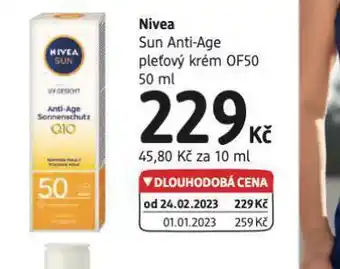 dm drogerie Nuvea sun anti-age pleťový krém of50 nabídka