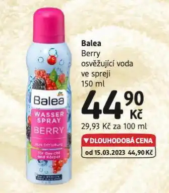dm drogerie Balea berry osvěžovací voda ve spreji nabídka
