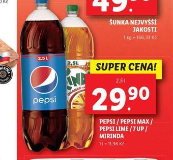 Lidl Pepsi / pepsi max / pepsi lime / 7 up / mirinda nabídka