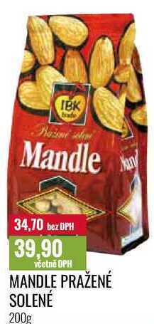 Ratio Mandle pražené solené, 200g nabídka