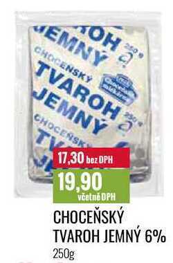 Ratio Choceňský tvaroh jemný 6% 250g nabídka