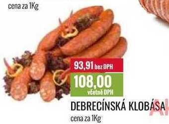 Ratio Debrecínská klobása cena za 1kg nabídka
