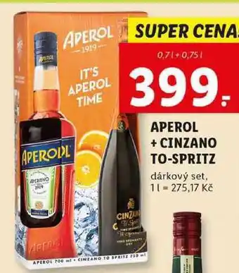 Aperol + cinzano to-spritz dárkový set, 0,7 l + 0,75 l