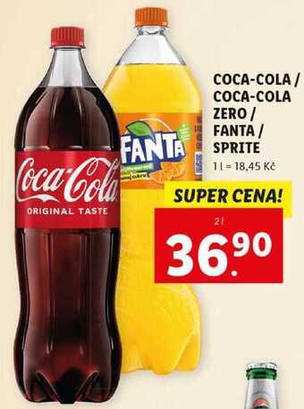 Lidl Coca-cola / coca-cola zero / fanta / sprite, 2 l nabídka