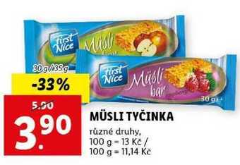 Lidl Müsli tyčinka, 30 g/35 g nabídka