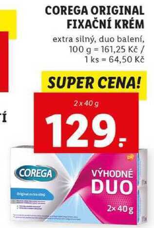 Lidl Corega original fixační krém, 2x 40 g nabídka