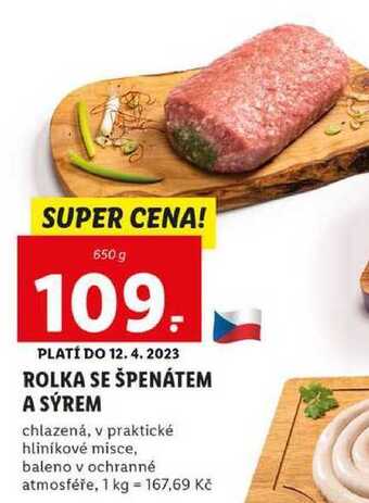 Lidl Rolka se špenátem a sýrem, 650 g nabídka