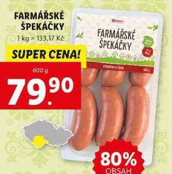 Lidl Farmářské špekáčky, 600 g nabídka