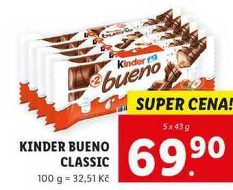 Lidl Kinder bueno classic, 5x 43 g nabídka
