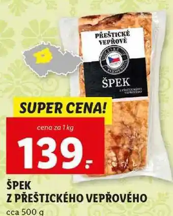 Lidl Špek z přeštického vepřového, cena za 1 kg nabídka