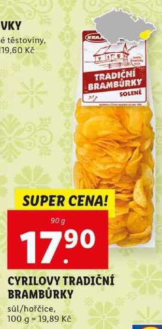 Lidl Cyrilovy tradiční brambůrky, 90 g nabídka