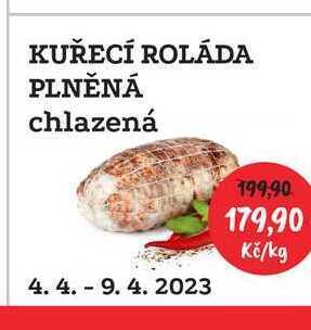 RABBIT řeznictví Kuřecí roláda plněná chlazená 1kg nabídka