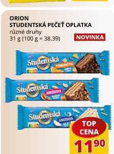 Flop Orion studentská pečeť oplatka různé druhy 31 g nabídka