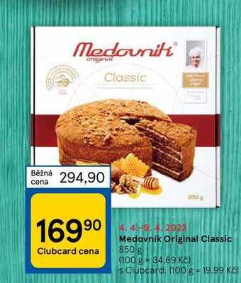 Tesco Medovnik original classic 850 g nabídka