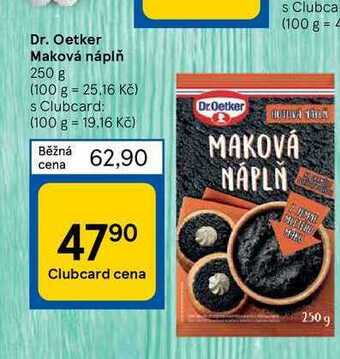 Tesco Dr. oetker maková náplň 250 g nabídka