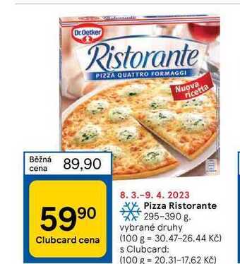 Tesco Pizza ristorante 295-390 g nabídka