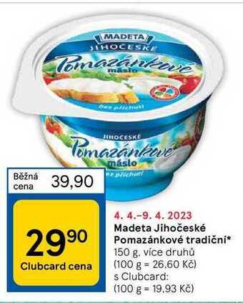 Tesco Madeta jihočeské pomazánkové tradiční* 150 g nabídka