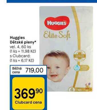 Tesco Huggies dětské pleny* vel. 4, 60 ks nabídka