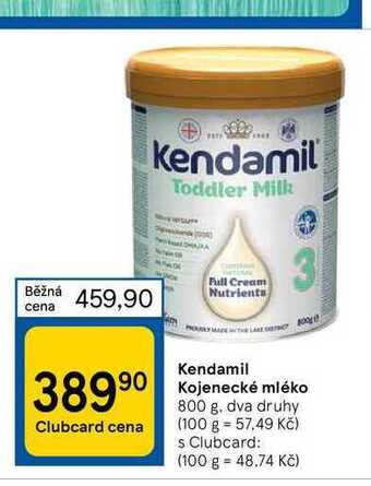 Tesco Kendamil kojenecké mléko 800 g nabídka