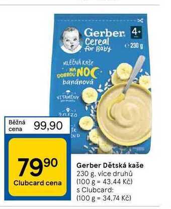 Tesco Gerber dětská kaše 230 g nabídka