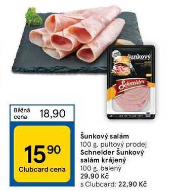 Tesco Šunkový salám 100 g nabídka
