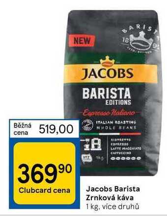 Tesco Jacobs barista zrnková káva 1 kg nabídka