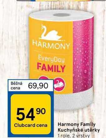 Tesco Harmony family kuchyňské utěrky 1 role, 2 vrstvy nabídka