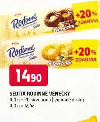 Terno Sedita rodinné věnečky 100 g + 20% zdarma nabídka