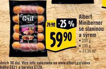 Albert Albert miniberner se slaninou a sýrem • 250 g nabídka