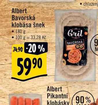 Albert Albert bavorská klobása šnek 180 g nabídka
