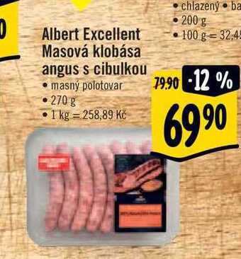 Albert Albert excellent masová klobása angus s cibulkou 270 g nabídka