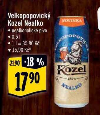 Albert Velkopopovický kozel nealko 0,5 l nabídka