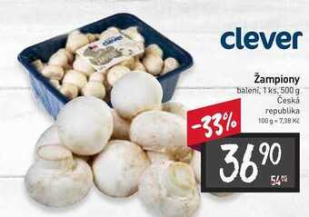 Billa Clever žampiony balení, 1 ks, 500 g nabídka
