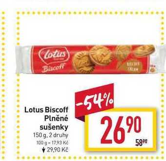 Billa Lotus biscoff plněné sušenky 150 g nabídka