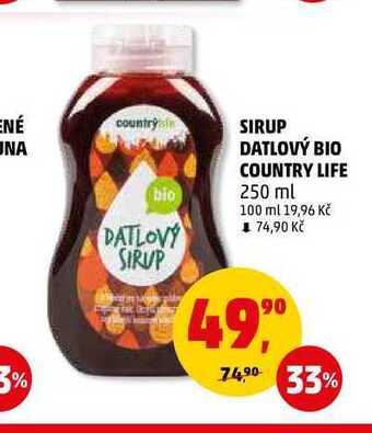 Penny Market Sirup datlový bio country life, 250 ml nabídka