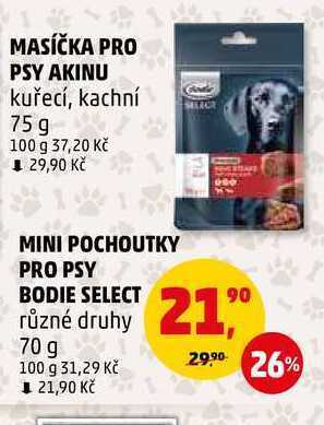 Penny Market Mini pochoutky pro psy bodie select, 70 g nabídka
