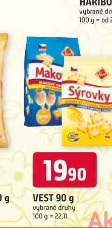 Vest 90 g vybrané druhy