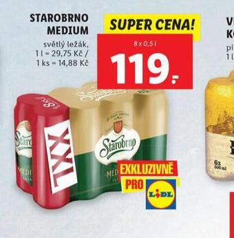 Lidl Pivo starobrno medium nabídka