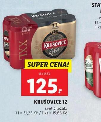 Lidl Pivo krušovice 12 královský ležák nabídka