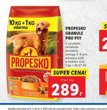 Lidl Propesko granule pro psy nabídka