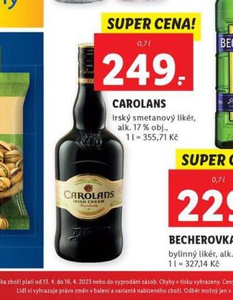 Lidl Carolans nabídka