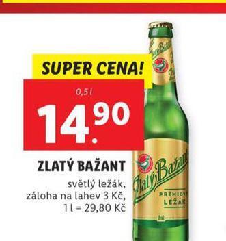Lidl Pivo zlatý bažant nabídka