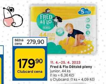 Tesco Fred & flo dětské pleny junior, 44 ks nabídka