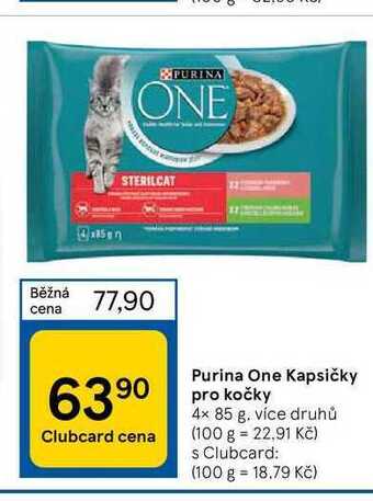 Tesco Purina one kapsičky pro kočky 4 x 85 g nabídka