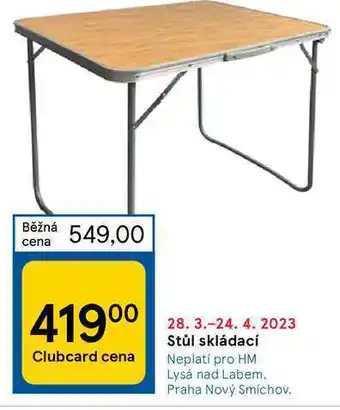 Tesco Stůl skládací nabídka