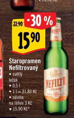 Albert Staropramen nefiltrovaný 0,5 l nabídka