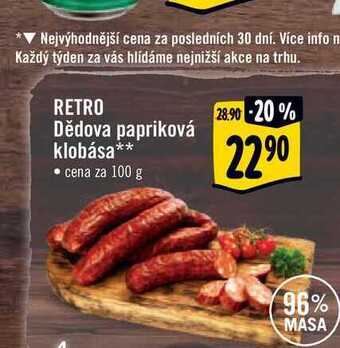 Retro dědova papriková klobása 100 g